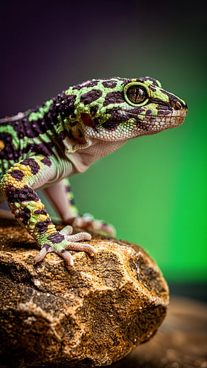 Emerald Leopard Gecko — iPhone phone wallpaper