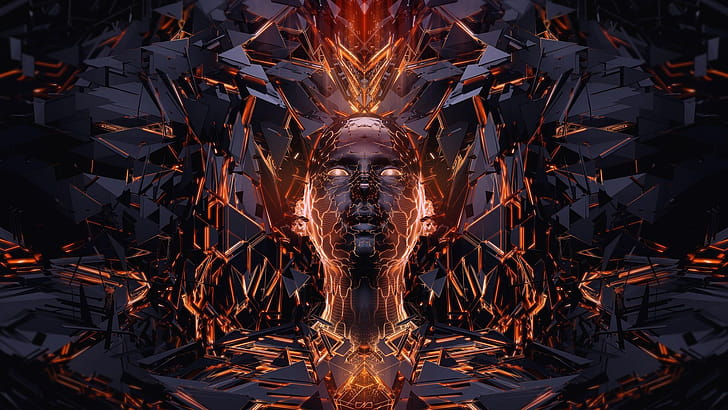 3D, Artistic, Face wallpaper