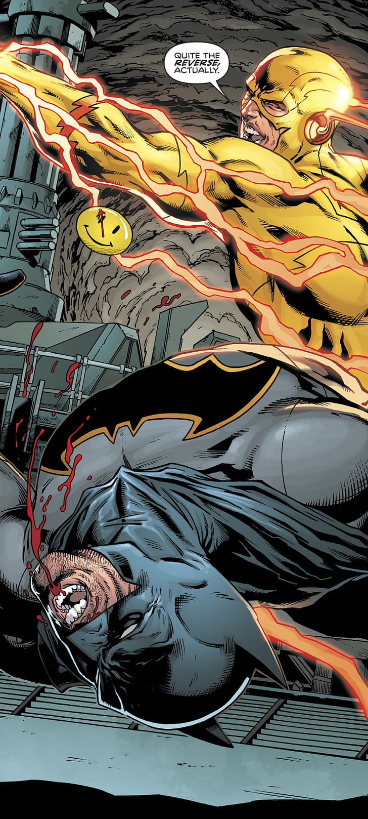 Batman vs Reverse Flash, DC Comics, Comic, Batman phone wallpaper