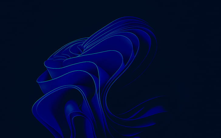 BLUE SHADOW, Dark theme, technology, Windows 11 wallpaper