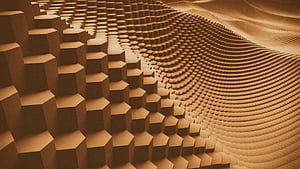 Waves, Hexagons wallpaper