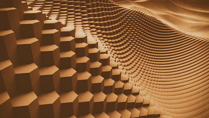 Waves, Hexagons wallpaper