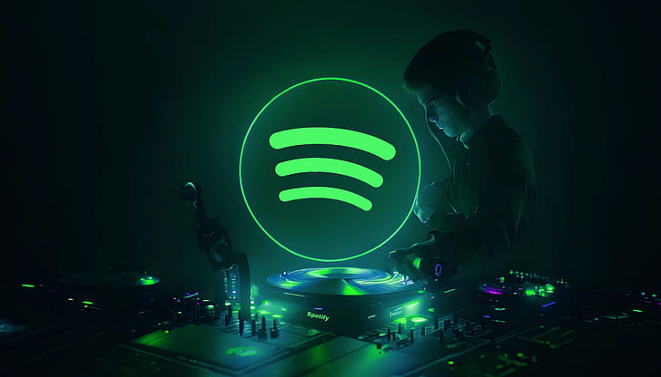 Spotify (Neon), technology, Spotify wallpaper