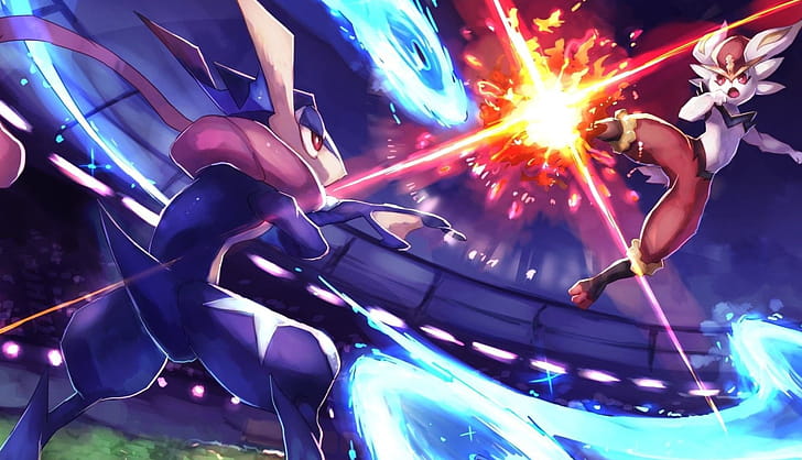 Greninja Cinderace , Striking combination wallpaper