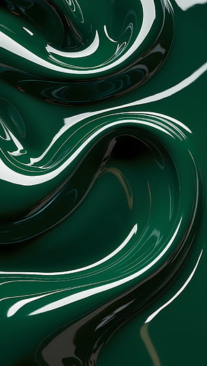 Green curve fluid, Fluid phone wallpaper