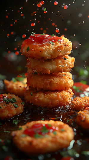 Crispy Chicken Nuggets Delight - Mobile phone wallpaper