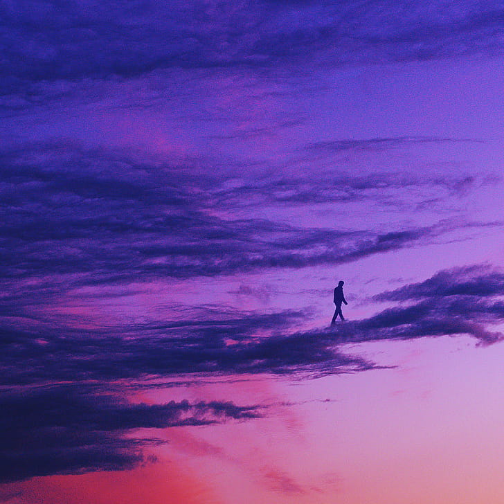 Walking On Clouds, clouds, graphy, manipulation phone wallpaper