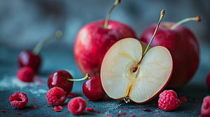 macro, apple, fruit wallpaper