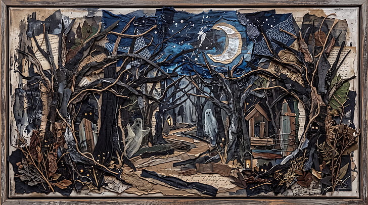 Haunted Forest — Moonlit, Ghost, Path wallpaper