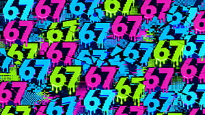 Glitch Neon 67 Meme —, Pattern wallpaper