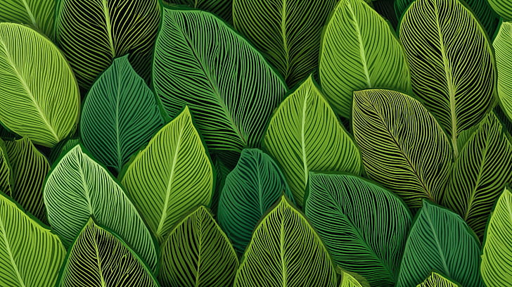 Verdant Mosaic —   Leaf Pattern, artistic, pattern, leaf, foliage wallpaper