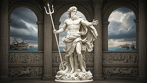 Poseidon's Throne —, Statue wallpaper