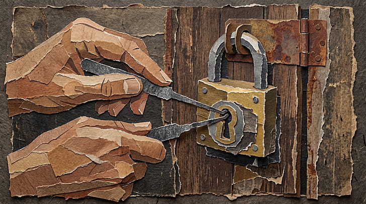 Lockpicking  — Precision Hands & Rusted Padlock wallpaper