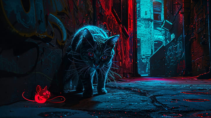 Cat & mouse wallpaper