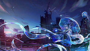 Arknights Mizuki Umbrella, arknights, games, anime, 2022-games wallpaper