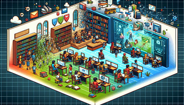 Dynamic Educational Environment, Education, Study, library, technology wallpaper