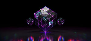 Disco Cube, cube, Abstract, 3D wallpaper