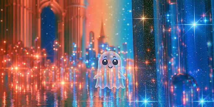 Glowing  Cute Ghost wallpaper