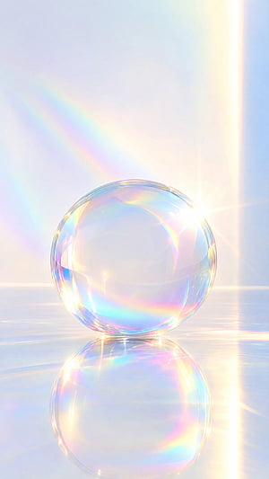 Pristine Prism Orb — Clean iPhone phone wallpaper