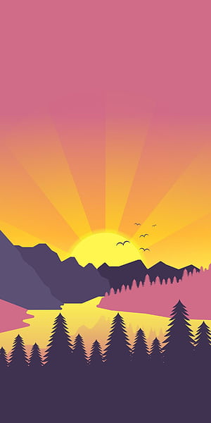 Artwork, Sunrises phone wallpaper
