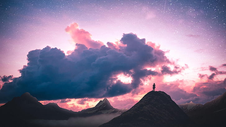 Three Bodies, graphy, clouds wallpaper