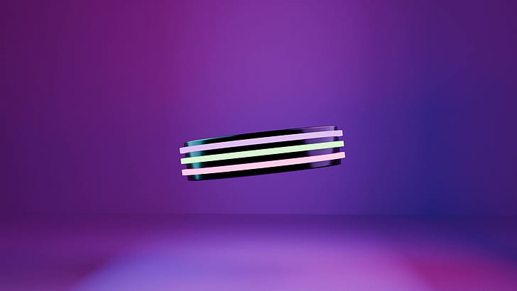 Neon circle, 3D, render, light, animation wallpaper