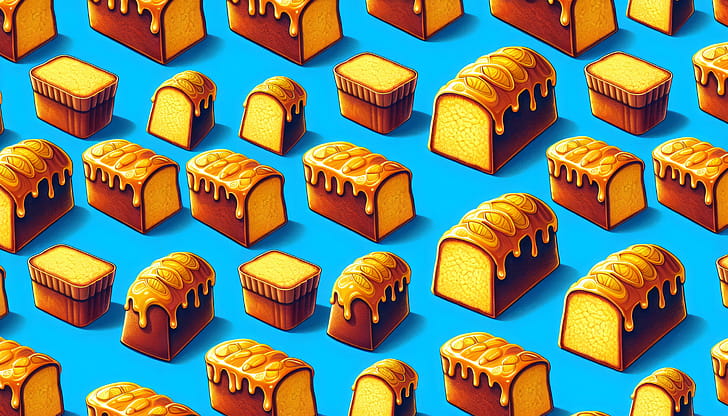 Delectable Pound Cake Array, pound cake, cake, bread, dessert, pattern wallpaper