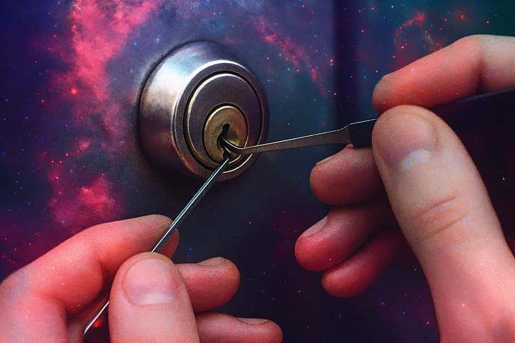 Lockpicking:  Precision, lock, hand wallpaper