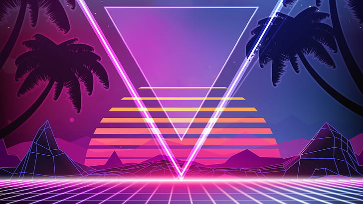 Retro triangles, Vintage design, Nostalgic patterns, Triangular world wallpaper