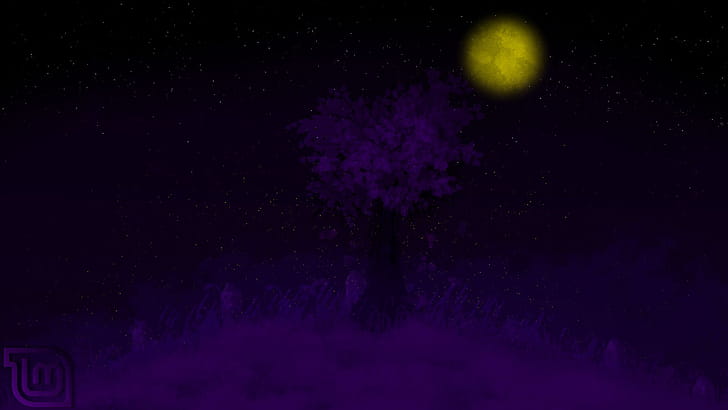 Linux Mint, Linux, Technology, Purple, Tree wallpaper