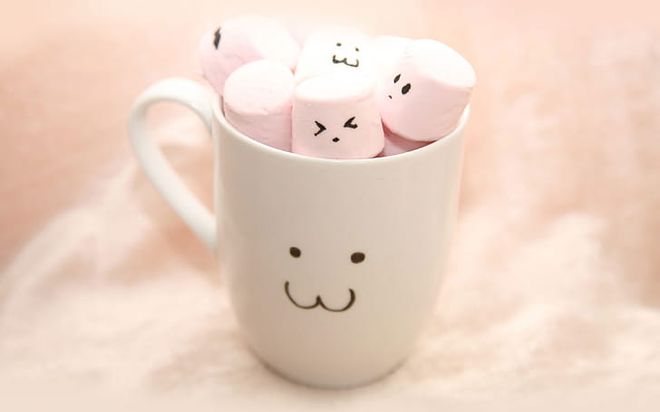 Cup, Marshmallow wallpaper