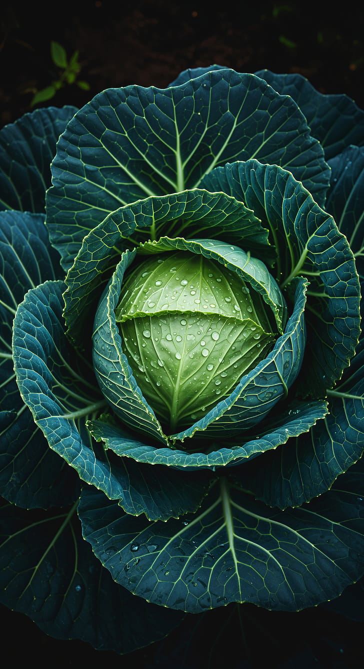 Emerald Cabbage — Phone, vegetable phone wallpaper