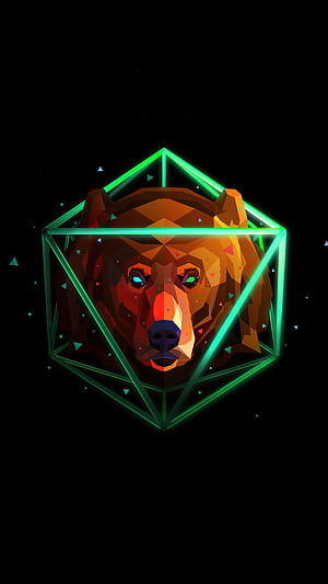 Bear, Facets phone wallpaper