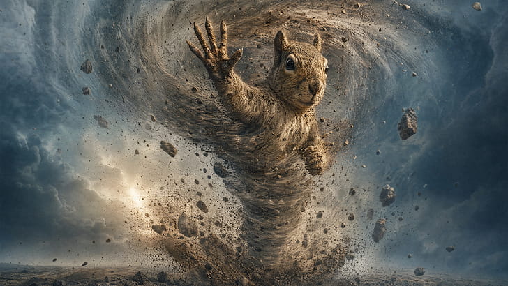 Tornado Squirrel —   Whirlwind wallpaper