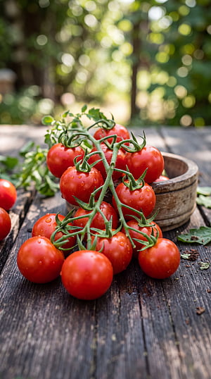 Sunlit Cherry Tomato iPhone phone wallpaper