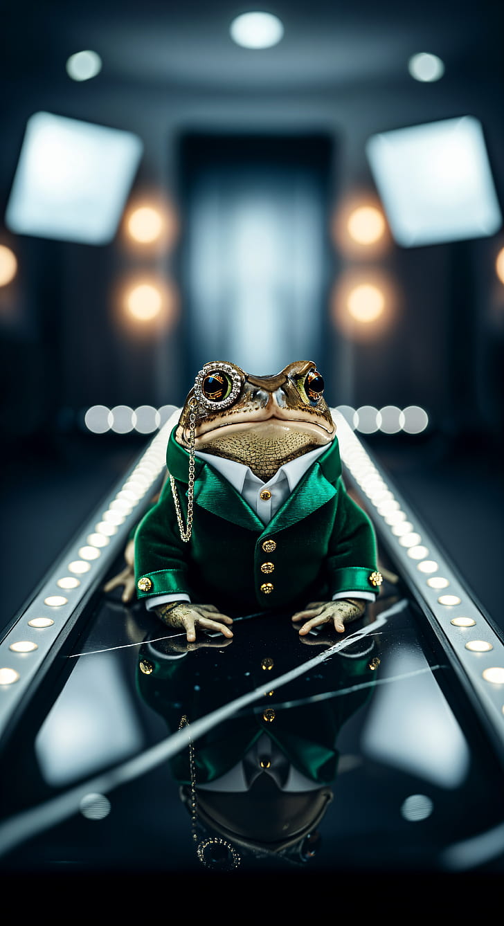 Dapper Toad — iPhone & Android Phone, frog, suit phone wallpaper