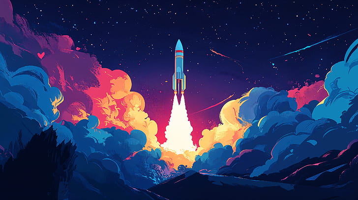 Stellar Rocket Launch -  Ultra, rocket launch, rocket, Launch, space, cloud wallpaper