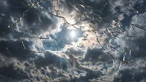 Broken Screen, Sky, Cloud wallpaper