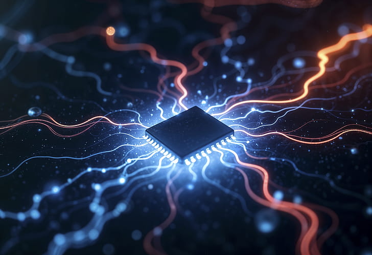 Tech Core: Electric Microchip, technology wallpaper
