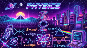 Neon Physics   — Retro Sci‑Fi, Science wallpaper