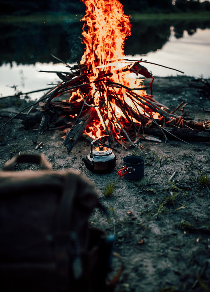 Bonfire, Teapots phone wallpaper