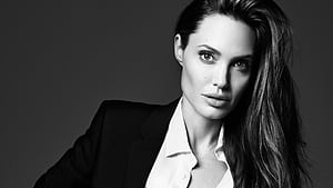 Angelina Jolie Elle 2018, angelina-jolie, celebrities, girls, monochrome, black-and-white wallpaper