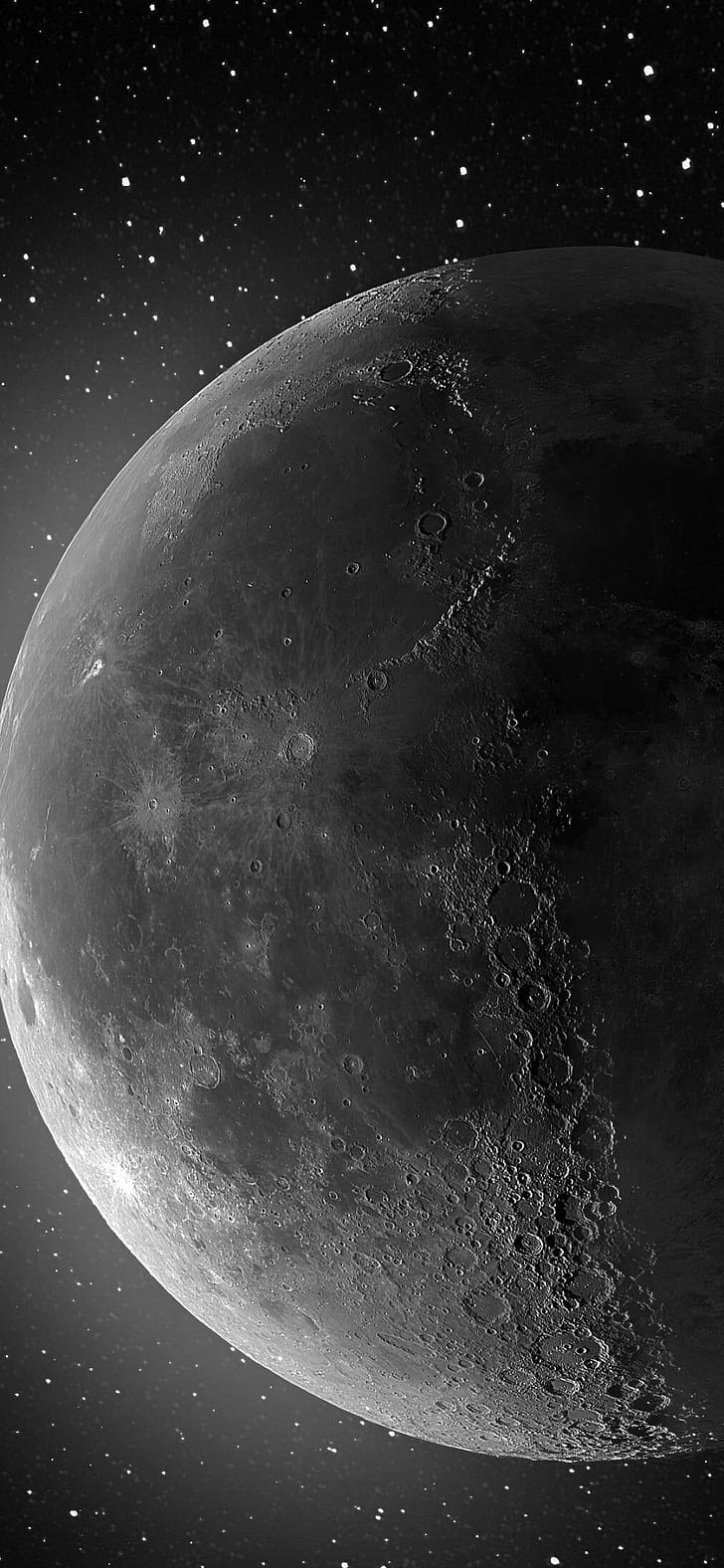 Craters, Moon phone wallpaper