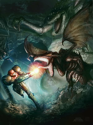 Artwork, Metroid Dread phone wallpaper