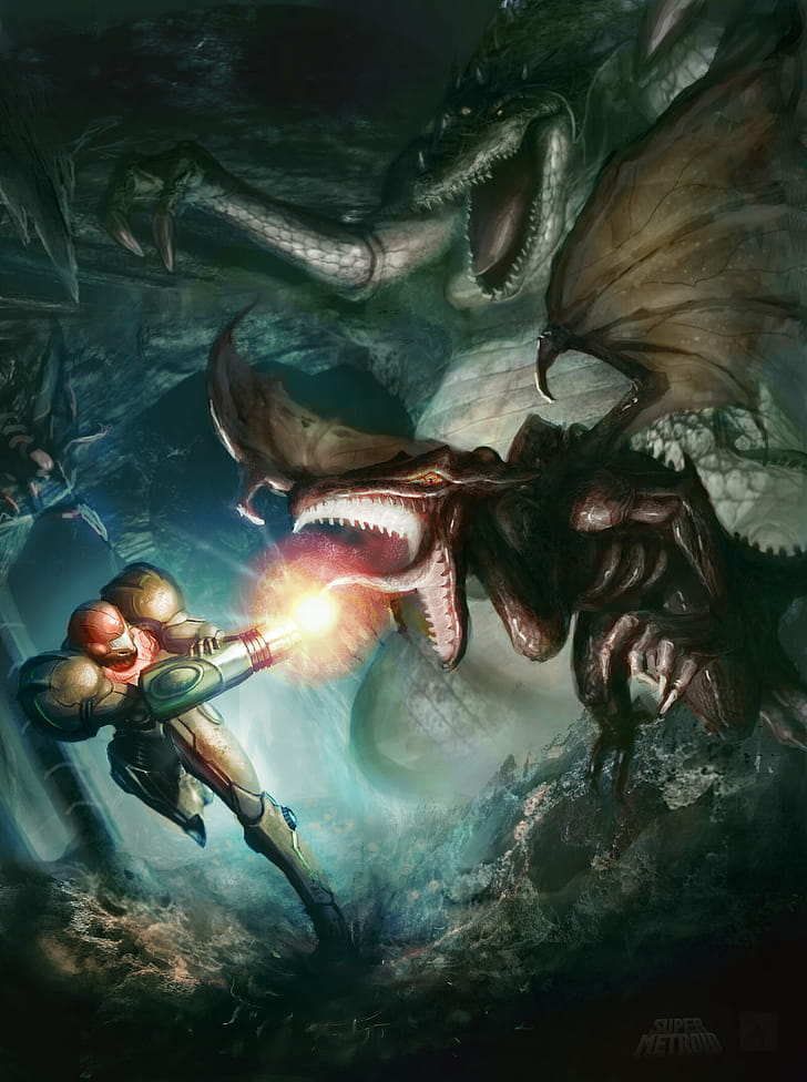Artwork, Metroid Dread phone wallpaper