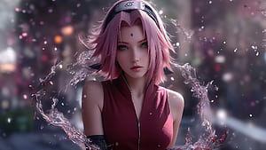 Sakura Haruno , sakura-haruno, naruto, anime, anime-girl, artist, artwork, digital-art wallpaper