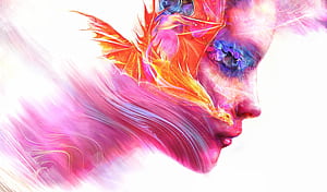 Colorful Women Face Artwork, colorful, face, women, artwork, digital-art wallpaper
