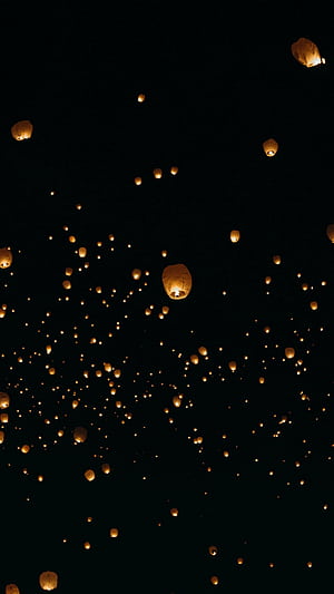 Sky lanterns, Lanterns phone wallpaper
