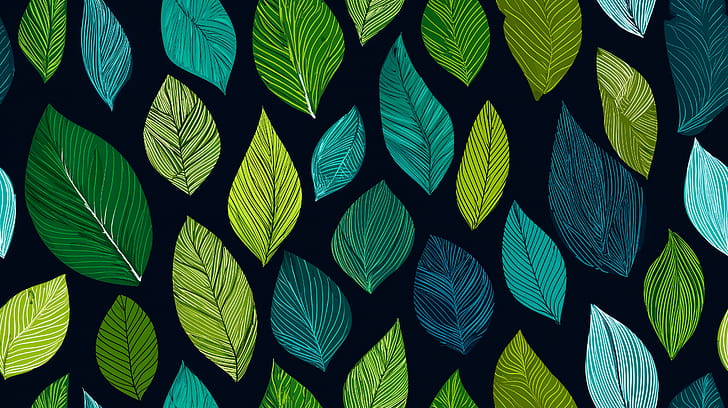 Verdant Rhythm —  Leaf Pattern, artistic, pattern, leaf wallpaper