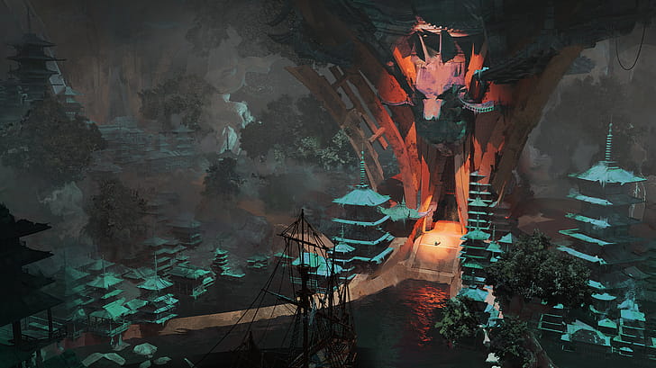 fantasy, temple wallpaper